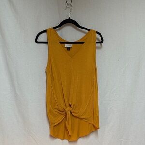 Universal Thread Yellow Knot-Front Tank Top